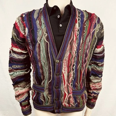 Authentic COOGI Rare Vintage Sz L Multicolor 3D Cardigan Sweater from Australia - Image 1 of 4