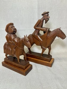 Vintage handgeschnitzte Holz Don Quijote und Sancho Pansa Figuren - Bild 1 von 10