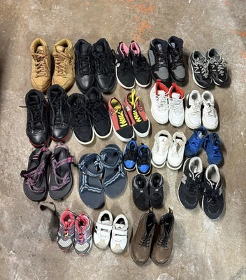 Lot Of 20 Kids Youth Shoes (Nike, Jordan, New Balance, Etc) Various Sizes - Image 1 of 4