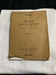 JAPANESE LAND OPERATIONS LIMITED CAMPAIGN STUDY #3 1942 MILITARY INTELLIGENCE - Bild 1 von 6