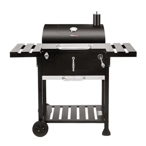NEW⚡️24"Charcoal BBQ Grill in Black w/2-Side Table - Picture 1 of 8