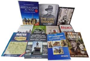 Australian Military BULK BOOK LOT x11 Rare Collectable Aussie War ANZAC Diggers - Bild 1 von 13