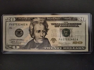 $20 DOLLAR - FANCY SERIAL NUMBER - BEOKEN LADDER - 07531462 - (0-7) SERIES 2017A - Picture 1 of 2