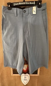 NWT Volcom Surf&Turf men’s blue 34 short stretch water-repellant flat solid zipp - Picture 1 of 8