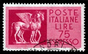 REPUBBLICA 1958 - Cavalli alati, carta normale ESPRESSI (USATO) - Foto 1 di 1
