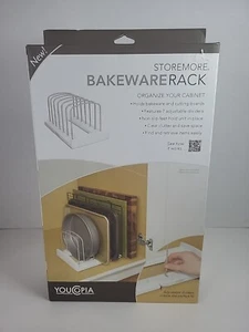 YouCopia StoreMore Bakeware Rack Cabinet Organizer 7 Adjustable Dividers - Picture 1 of 6