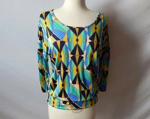 NWT $175 size XS ETCETERA VINTAGE COLORFUL SCOOP NECK SILK TUNIC LENGTH SHIRT - Picture 1 of 6