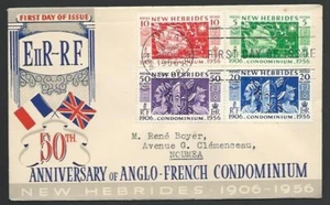 NEW HEBRIDES 1956 50th Anniv set on commem FDC.............................10135 - Picture 1 of 1