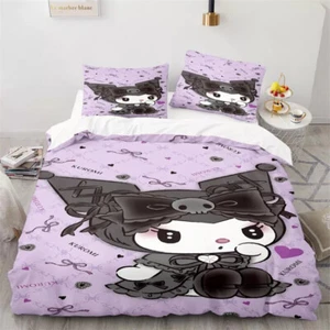 Kuromi In Black Attire Duvet Cover Full Queen King Bedding Set Pillowcase - Picture 1 of 8