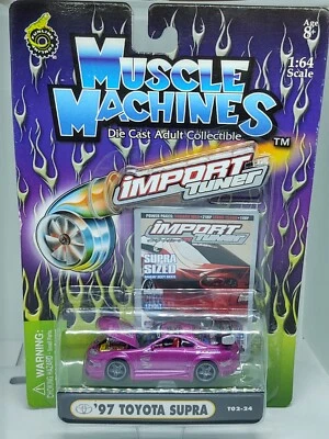 Toyota Supra 1997 importación afinador púrpura violeta 2002 Muscle Machines 1/64 b12 Foto 1 de 3
