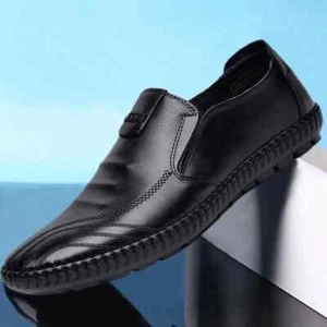Otoño Informal Hombres Zapatos Cuero Suave Calzado Moda Mocasines Calzado Plano - Imagen 1 de 14
