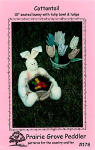 Cottontail Bunny Basket & Tulip Bowl Easter Spring Decor Sewing Craft Pattern - Imagen 1 de 2