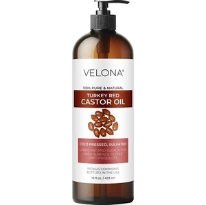 Castor Oil Turkey Red Oil by Velona - 16 Fl Oz, Natural, Cold Pressed, Hair Body - Picture 1 of 6