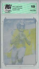 Justin Fields 2021 LEAF HYPE! #50 Yellow Printing Plate 1 of 1 Rookie Card PGI