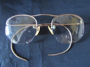 Montatura occhiali da vista vintage antica Shuron mezzo cerchio 1/10 12k GF oro pieno 200N - Foto 1 di 10