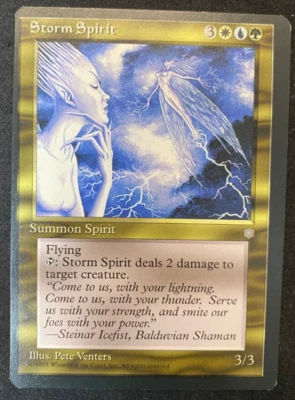 Storm Spirit - MTG Magic - Ice Age - Misprint Shifted Front Normal Back - Image 1 of 2