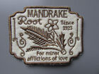 Mandrake root Apothecary Label Embroidered Felt Patch/Applique ( Made to Order)