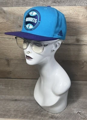 CHARLOTTE HORNETS Adidas Snapback Hat Teal/Purple 2014 Retro NBA Basketball Cap - Image 1 of 4
