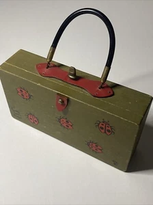 Cartera Enid Collins LUCKY LADY BUGS Vintage Caja Madera 1967 Rara LEER DESC - Imagen 1 de 24