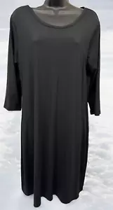 Lulu B Shift Dress Womans Size Large 3/4 Sleeve Stretch Nylon Spandex Black - Picture 1 of 8