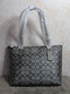 Coach Fiona Zip Tote in Signature Canvas (Gunmetal) - NWT (CW396) - Picture 1 of 6