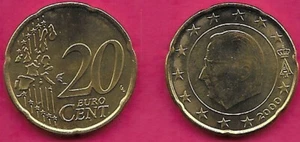 BÉLGICA 20 CÉNTIMOS DE EURO 2000 UNC 1er MAPA, 1er TIPO, 1er RETRATO DEL REY ALBERTO II IS - Imagen 1 de 1