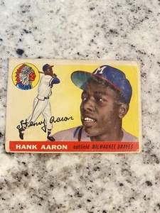 1955 TOPPS HANK AARON #47 BRAVES HOF 2ND YEAR CARD - Picture 1 of 4