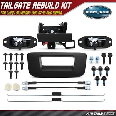 Kit de reconstrucción de herrajes de puerta trasera de metal con cable y varilla para Chevy Silverado 1500 07-13 Foto 1 de 4