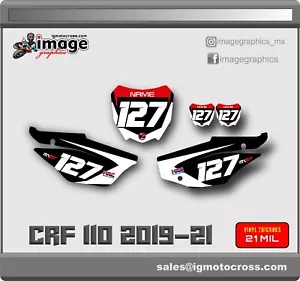 Honda CRF 110 2019 2020 2021 JUEGO DE FONDO GRÁFICOS - Imagen 1 de 1