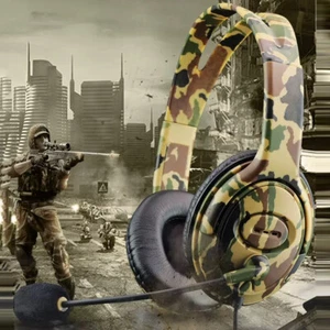 Wired Camouflage Gaming Headset with Mic Volume Control for PS4/Laptop/Computer - Picture 1 of 7