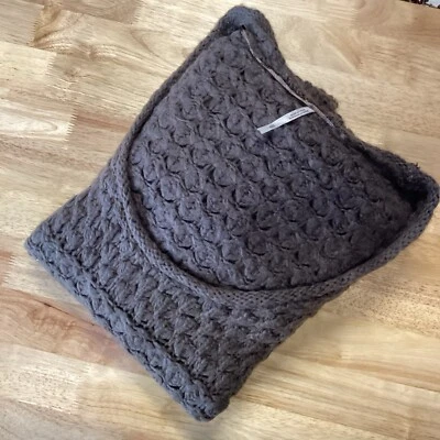 NWT Free People Sweater Women Brown Crashing Waves Chunky Knit Pullover V Neck - Image 1 of 4