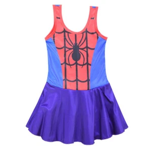 2023 Kids Girl Spider Cosplay One-piece Swimsuit Summer Beach Superhero Swimwear - Picture 1 of 21