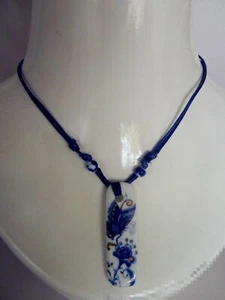 2x Handmade Ceramic Necklace Jewelry Pendant Blue Gift Present Adjustable BLUE - Bild 1 von 1