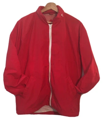 Vintage 80s Field and Stream Wind Breaker Rain Jacket Tuck Away Hood Red XL Long - Image 1 of 4