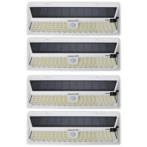 4 Pack 86 LED Solar Power Motion Sensor Wall Light Outdoor Garden Lamp White - Picture 1 of 12