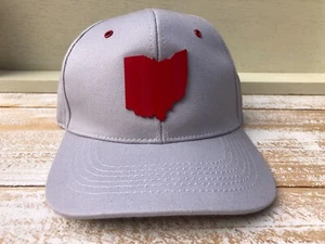 Sombrero Ohio State gris y rojo con correa ajustable de cuero - Imagen 1 de 4