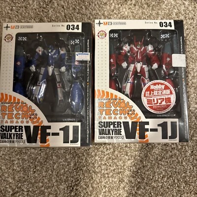 Revoltech Yamaguchi No.34 fs Macross SUPER VALKYRIE VF-1J MAX & MILA Ver. Figure - Image 1 of 4
