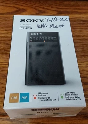 Discontinued Analog Sony ICF-P26 Portable Pocket FM/AM Radio W/ Built-in Speaker - Image 1 of 2