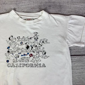 Vintage 1980s California 101 Dalmatians Cartoon T-shirt size Unisex Kids 6 - Picture 1 of 6