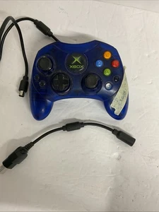 Original Xbox OEM S Type Blue Controller with Breakaway Cable - Tested/Works - Picture 1 of 2