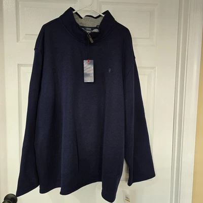 Izod Men's Sweater Fleece 1/4 Zip Pullover Big & Tall Size 4XL Navy Blue NWT - Image 1 of 4