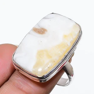 Scolecita piedras preciosas hechas a mano 925 anillo de joyería de plata este... - Imagen 1 de 5