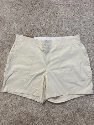 EDDIE BAUER PANTALONES CORTOS DE SENDERISMO CREMA TALLA 14 REPELENTE DE TORMENTAS/2 VÍAS ELÁSTICO/UPF 50+ ETIQUETAS NUEVAS Foto 1 de 4