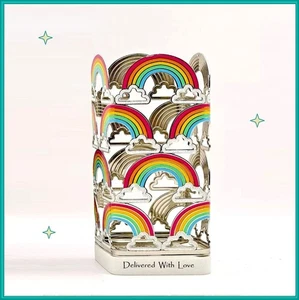 Bath & Body Works RAINBOW & CLOUDS Metal Hand Soap Holder Sleeve RARE - Picture 1 of 2