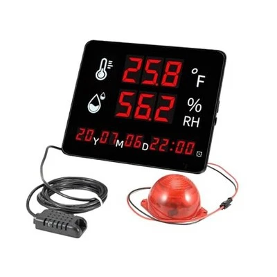 Termómetro de pantalla grande luz de advertencia de temperatura grande - máximo mínimo para monitorear  Foto 1 de 4