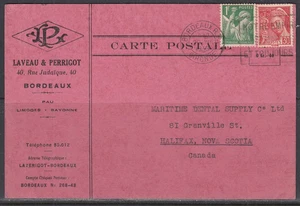 Tarjeta publicitaria Francia - agosto 1939 a Canadá - Imagen 1 de 1