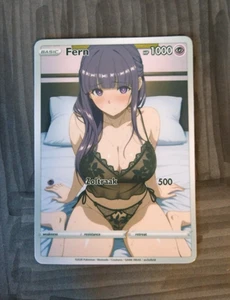 Hermosa Tarjeta Waifu - Helecho Hora de Dormir - Diosa ACG Personalizada Hágalo Usted Mismo Fan Art Tarjeta - Imagen 1 de 1