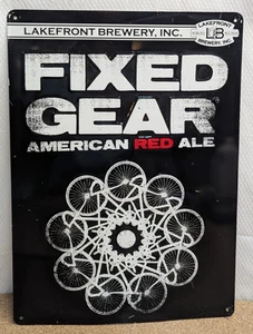 Lakefront Brewery Schild Fixed Gear American Red Ale geprägtes Blechschild 20" - Bild 1 von 2