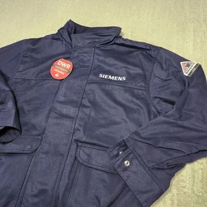 Bulwark FR Work Jacket Men Large Water Flame Resistant Welder Pipeliner Zip Blue - Picture 1 of 10