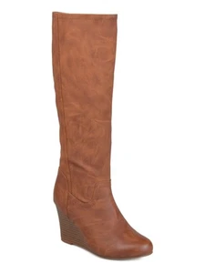 JOURNEE COLLECTION Womens Brown Padded Langly Round Toe Wedge Boots Shoes 8 M - Picture 1 of 9